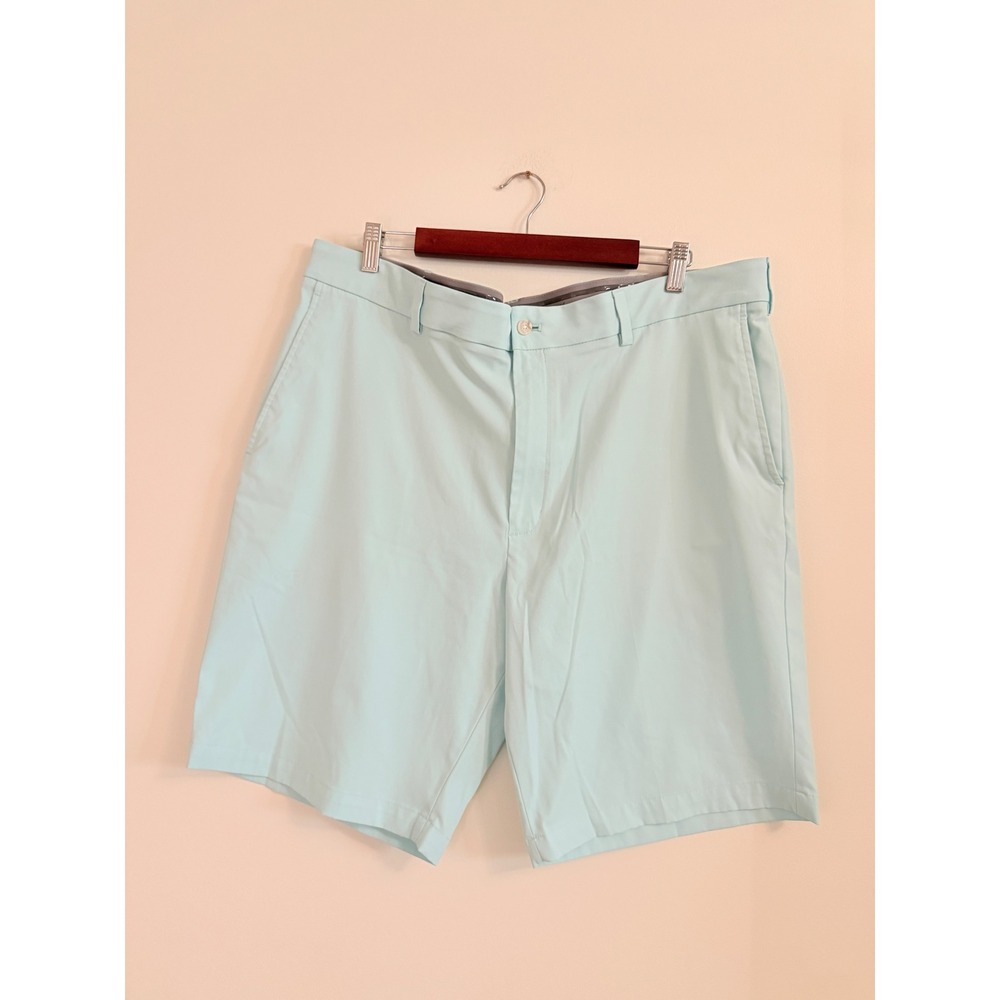 Walter Hagen 11 Majors Mens Golf Shorts Mint Blue Flat Front Size 42